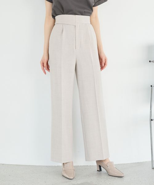 Andemiu 【セットアップ対応】アサチョウストレートパンツ ベージュ M ウィメンズボトムス_AM アンデミュウ 450906 and ST アンドエスティ(旧ドットエスティ) Andemiu 【セットアップ対応】アサチョウストレートパンツ ベージュ M ウィメンズボトムス_AM アンデミュウ 450906 and ST アンドエスティ(旧ドットエスティ)
