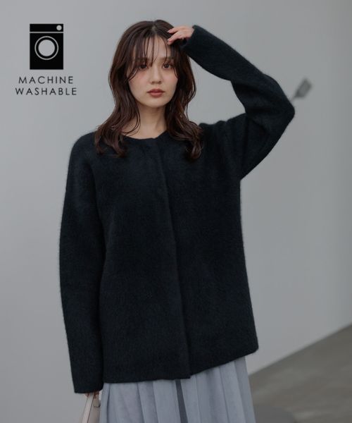 Andemiu 【洗える】CNラクーンコンミドルカーディガン ブラック FREE ウィメンズインナー アンデミュウ 491271 and ST アンドエスティ(旧ドットエスティ) Andemiu 【洗える】CNラクーンコンミドルカーディガン ブラック FREE ウィメンズインナー アンデミュウ 491271 and ST アンドエスティ(旧ドットエスティ)