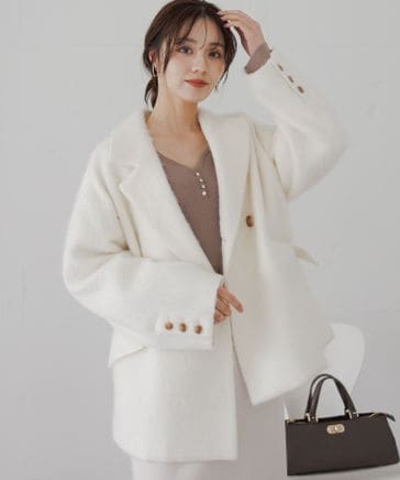 一部予約】アルパカシャギーハーフコート | [公式]アンデミュウ