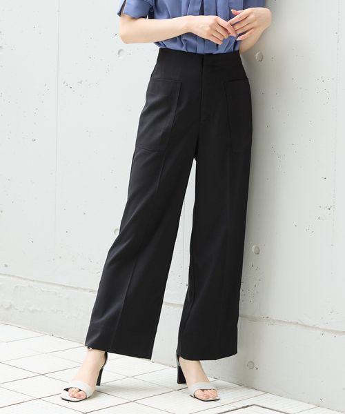 Andemiu ポケットハイウエストパンツ ブラック M ウィメンズボトムス_AM アンデミュウ 576750 and ST アンドエスティ(旧ドットエスティ) Andemiu ポケットハイウエストパンツ ブラック M ウィメンズボトムス_AM アンデミュウ 576750 and ST アンドエスティ(旧ドットエスティ)