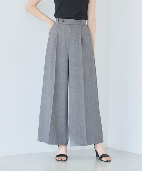 Andemiu ライトセンタープレスワイドパンツ チャコールグレー M ウィメンズボトムス_AM アンデミュウ 577640 and ST アンドエスティ(旧ドットエスティ) Andemiu ライトセンタープレスワイドパンツ チャコールグレー M ウィメンズボトムス_AM アンデミュウ 577640 and ST アンドエスティ(旧ドットエスティ)