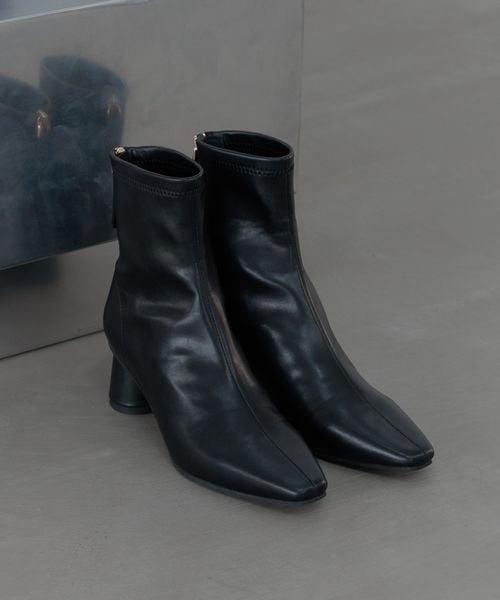 Andemiu バックジップヒールブーツ ブラック M ウィメンズグッズ アンデミュウ 579620 and ST アンドエスティ（旧ドットエスティ）
