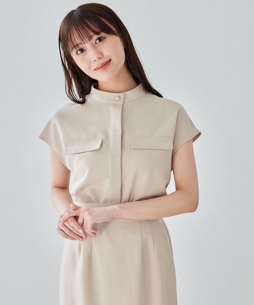 Andemiu 【セットアップ対応】ポケットデザインフレンチスリーブシャツ ナチュラル FREE ウィメンズインナー アンデミュウ 579753 and ST アンドエスティ(旧ドットエスティ) Andemiu 【セットアップ対応】ポケットデザインフレンチスリーブシャツ ナチュラル FREE ウィメンズインナー アンデミュウ 579753 and ST アンドエスティ(旧ドットエスティ)