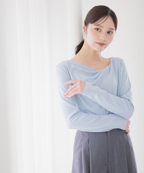 Andemiu カットドレープT長袖 ライトブルー FREE ウィメンズインナー アンデミュウ 580967 and ST アンドエスティ(旧ドットエスティ) Andemiu カットドレープT長袖 ライトブルー FREE ウィメンズインナー アンデミュウ 580967 and ST アンドエスティ(旧ドットエスティ)