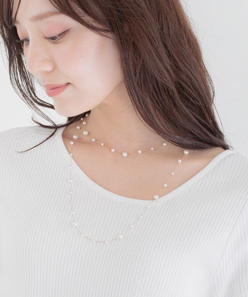 Andemiu 【サージカル】ステンレスパールチェーンロングネックレス ベージュ FREE ウィメンズグッズ アンデミュウ 584184 and ST アンドエスティ(旧ドットエスティ) Andemiu 【サージカル】ステンレスパールチェーンロングネックレス ベージュ FREE ウィメンズグッズ アンデミュウ 584184 and ST アンドエスティ(旧ドットエスティ)