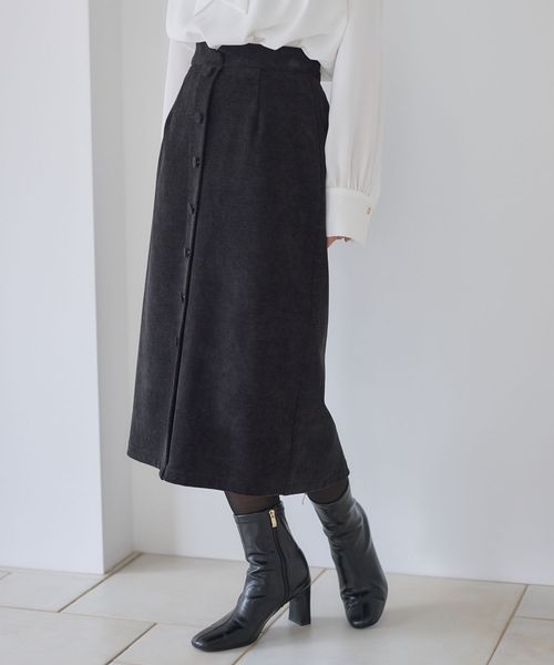 Andemiu ミディIラインスカート ブラック FREE ウィメンズボトムス アンデミュウ 602240 and ST アンドエスティ(旧ドットエスティ) Andemiu ミディIラインスカート ブラック FREE ウィメンズボトムス アンデミュウ 602240 and ST アンドエスティ(旧ドットエスティ)