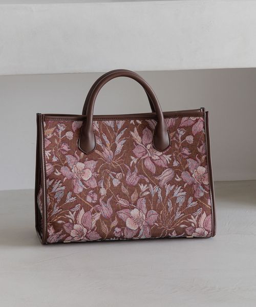 Andemiu フラワージャガードスクエアトートバック ボルドー FREE ウィメンズグッズ アンデミュウ 605846 and ST アンドエスティ（旧ドットエスティ）