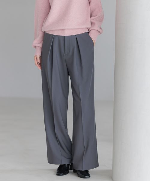 Andemiu カサネタックストレートパンツ シルバー S ウィメンズボトムス アンデミュウ 606419 and ST アンドエスティ(旧ドットエスティ) Andemiu カサネタックストレートパンツ シルバー S ウィメンズボトムス アンデミュウ 606419 and ST アンドエスティ(旧ドットエスティ)