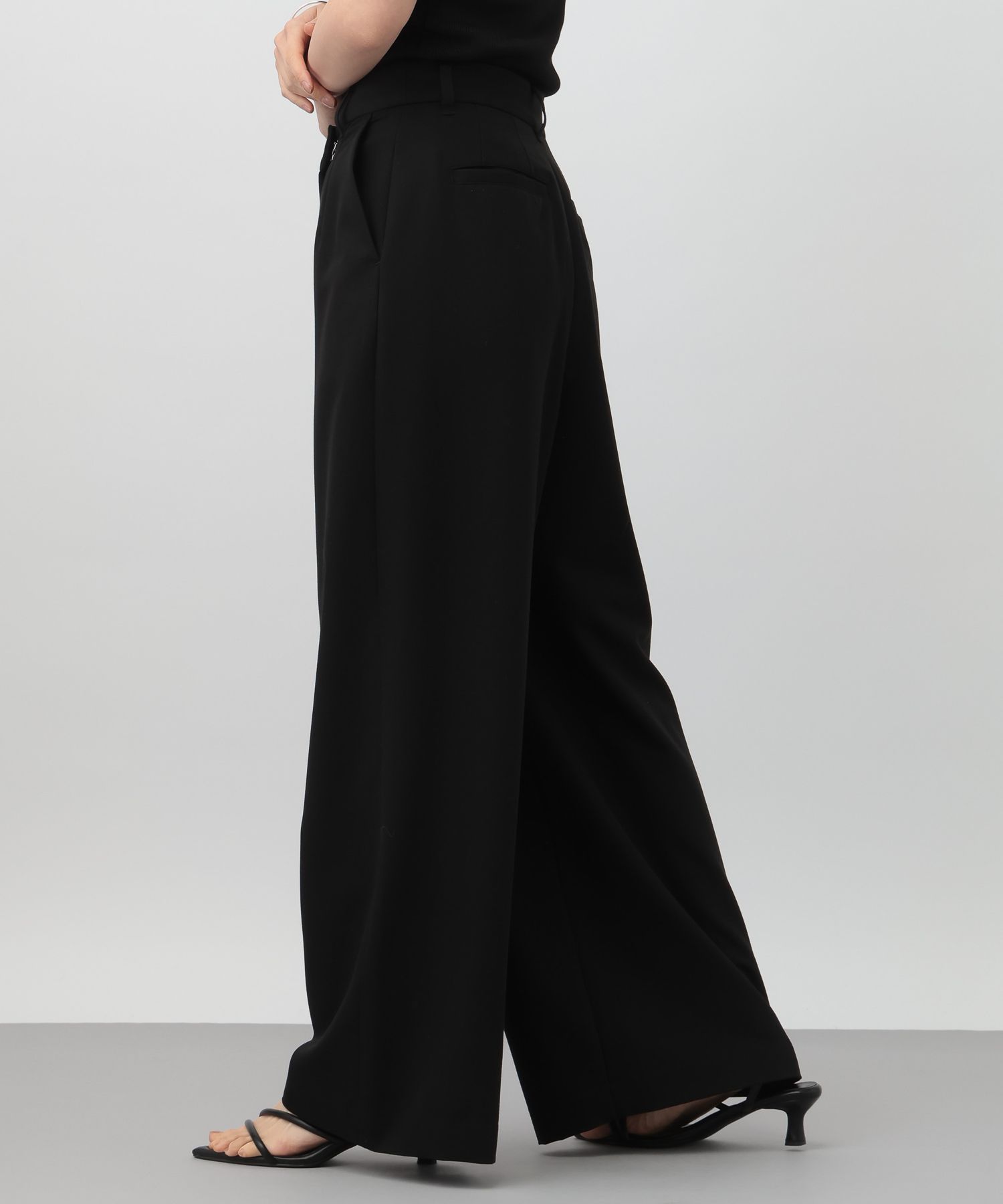 ANN DEMEULEMEESTER サルエルパンツ　ラップパンツ　アシンメトリ ANN DEMEULEMEESTER サルエルパンツラップパンツアシンメトリ