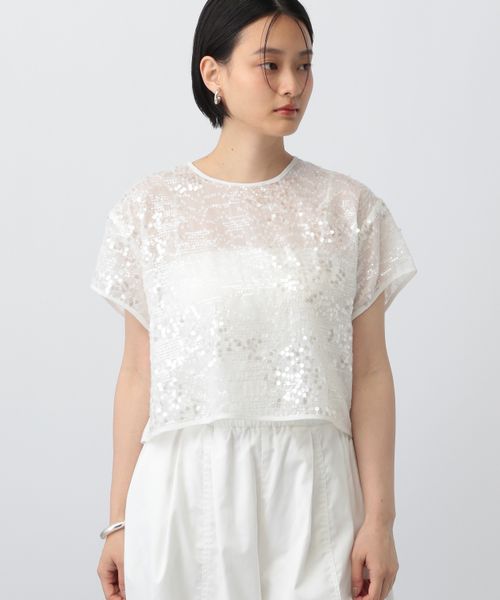 apart by lowrys 【OUTLET ITEM】スパンコールTシャツ オフホワイト FREE ウィメンズインナー アパートバイローリーズ 132690 and ST アンドエスティ(旧ドットエスティ) apart by lowrys 【OUTLET ITEM】スパンコールTシャツ オフホワイト FREE ウィメンズインナー アパートバイローリーズ 132690 and ST アンドエスティ(旧ドットエスティ)
