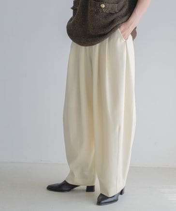 スラックスコクーンボリュームパンツ/完売カラー追加予約受付中  