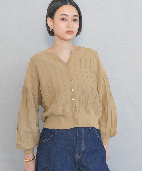 apart by lowrys アイレットアミショートカーディガン ベージュ FREE ウィメンズインナー アパートバイローリーズ 178980 and ST アンドエスティ（旧ドットエスティ）