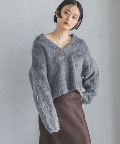 apart by lowrys フェザーVネックニットプルオーバー グレー FREE ウィメンズインナー アパートバイローリーズ 253531 and ST アンドエスティ(旧ドットエスティ) apart by lowrys フェザーVネックニットプルオーバー グレー FREE ウィメンズインナー アパートバイローリーズ 253531 and ST アンドエスティ(旧ドットエスティ)