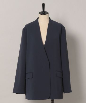 AOYAMA 【洋服の青山】 Vカラージャケット ブラウン レディース