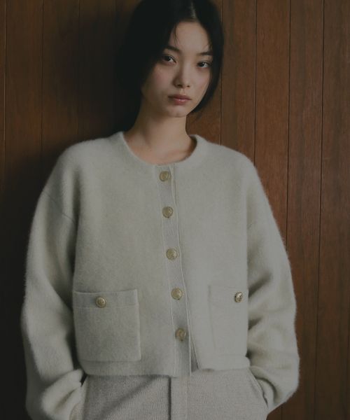 apart by lowrys CNラクーンコンキンボタンカーディガン オフホワイト FREE ウィメンズインナー アパートバイローリーズ 290423 and ST アンドエスティ（旧ドットエスティ）