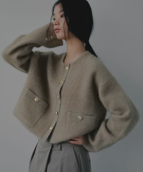 apart by lowrys CNラクーンコンキンボタンカーディガン ベージュ FREE ウィメンズインナー アパートバイローリーズ 290423 and ST アンドエスティ（旧ドットエスティ）