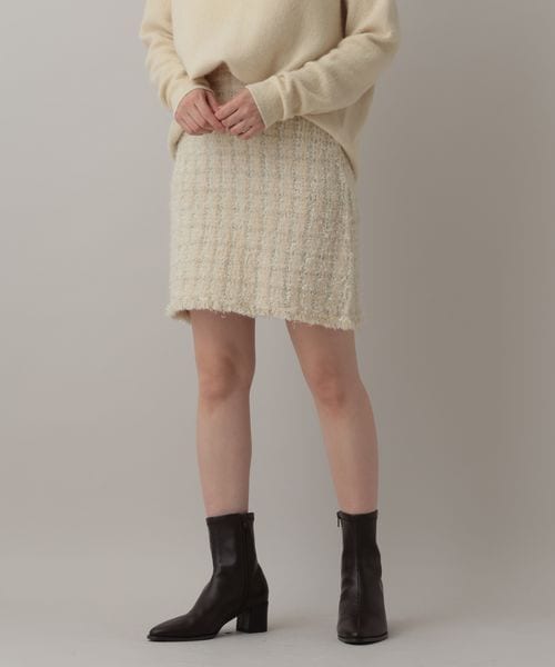 apart by lowrys 【セットアップ対応】ツイードニットタイトスカート ライトベージュ FREE ウィメンズボトムス アパートバイローリーズ 495912 and ST アンドエスティ（旧ドットエスティ）