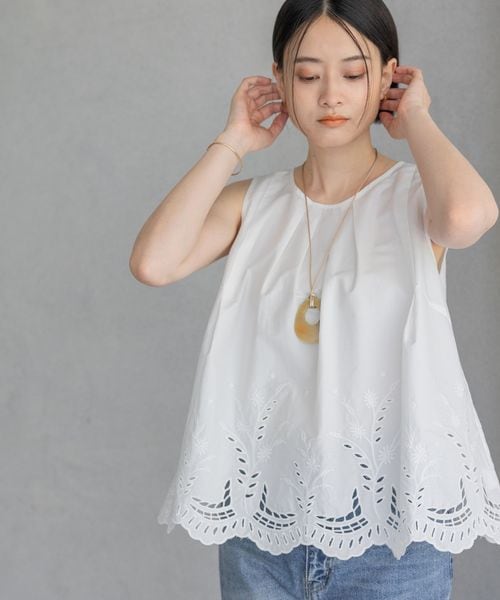 apart by lowrys カットワークヘムノースリーブブラウス オフホワイト FREE ウィメンズインナー アパートバイローリーズ 575264 and ST アンドエスティ(旧ドットエスティ) apart by lowrys カットワークヘムノースリーブブラウス オフホワイト FREE ウィメンズインナー アパートバイローリーズ 575264 and ST アンドエスティ(旧ドットエスティ)