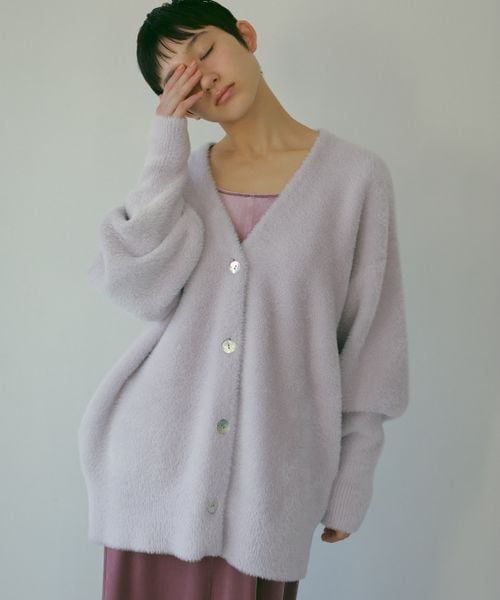 新色追加・e/rm】ウォームニットシャギーカーディガン/マシン  