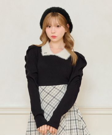 冬威専用　r8170 シャギー襟付きパワショルニット | [公式]apres jour（アプレジュール