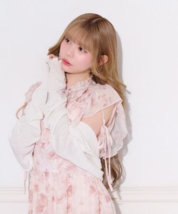 予約商品】【UVカット】チャーム付きフリルシアーカーディガン | [公式