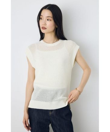 畔編みノースリーブニットトップス | [公式]AZUL BY MOUSSY（アズール