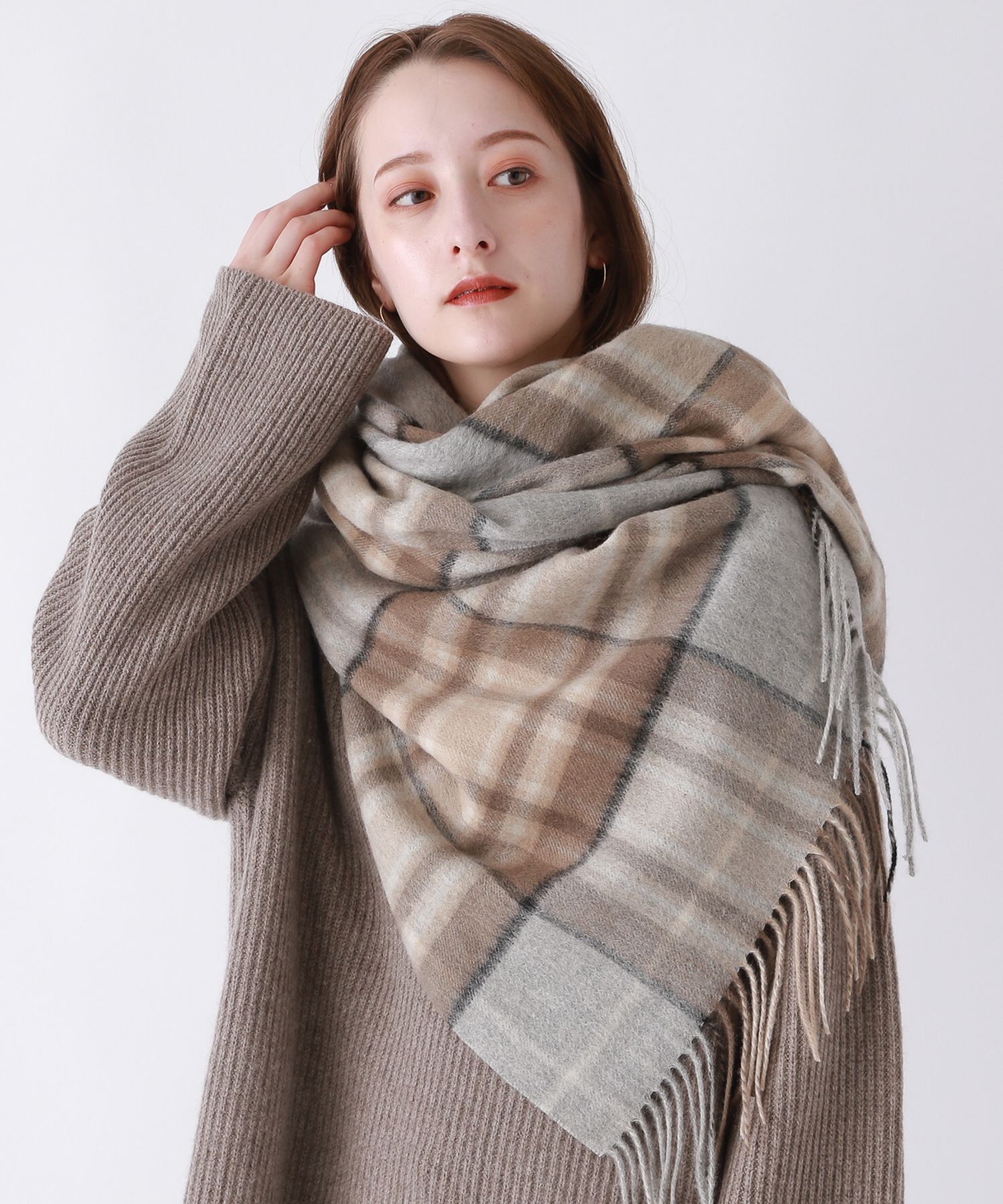 【IENA SLOBE】TWEEDMILL チェックストール