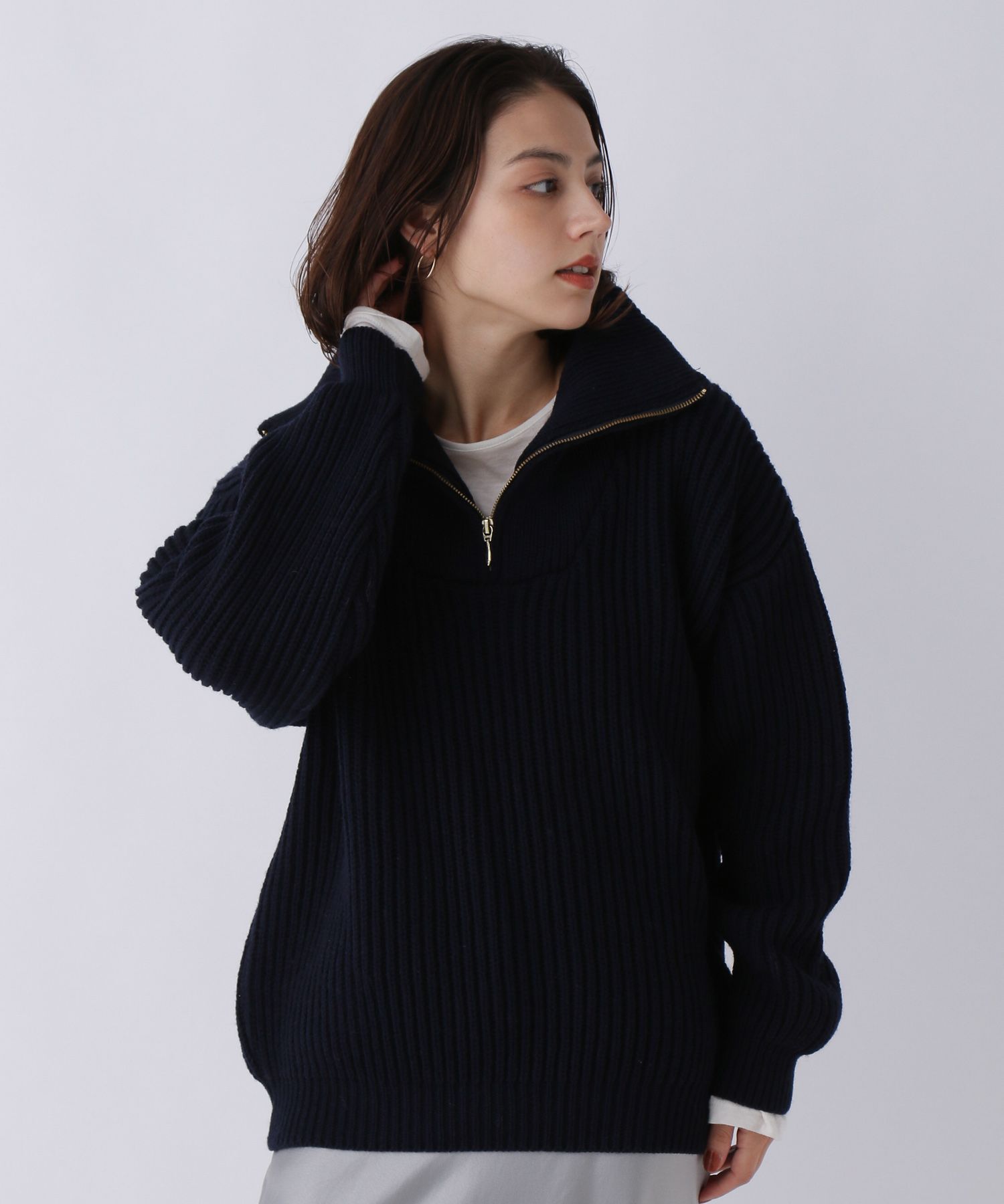 Oldderby Knitwear】リブジッププルオーバー | [公式]バビロン