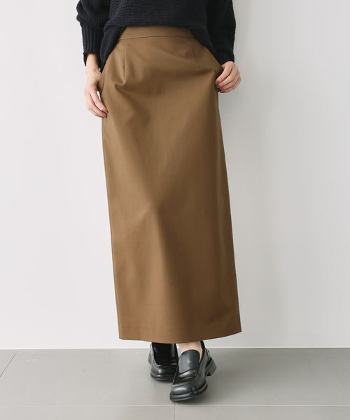 ダブルクロスタイトスカート IENA 36 ブラウン