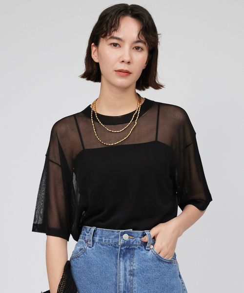 BABYLONE シアーニットTシャツ シルバー FREE ウィメンズインナー バビロン 319857 and ST アンドエスティ(旧ドットエスティ) BABYLONE シアーニットTシャツ シルバー FREE ウィメンズインナー バビロン 319857 and ST アンドエスティ(旧ドットエスティ)