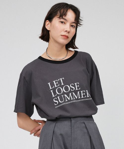 BABYLONE ロゴプリントTシャツ チャコールグレー FREE ウィメンズインナー バビロン 323127 and ST アンドエスティ(旧ドットエスティ) BABYLONE ロゴプリントTシャツ チャコールグレー FREE ウィメンズインナー バビロン 323127 and ST アンドエスティ(旧ドットエスティ)