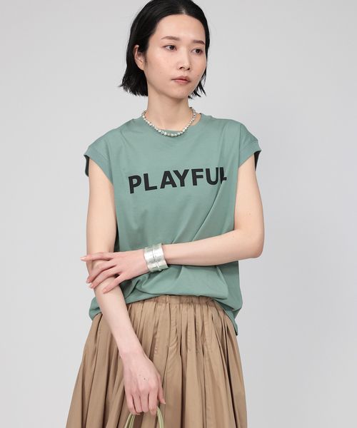 BABYLONE PLAYFUL ノースリTEE グリーン FREE ウィメンズインナー バビロン 459597 and ST アンドエスティ(旧ドットエスティ) BABYLONE PLAYFUL ノースリTEE グリーン FREE ウィメンズインナー バビロン 459597 and ST アンドエスティ(旧ドットエスティ)