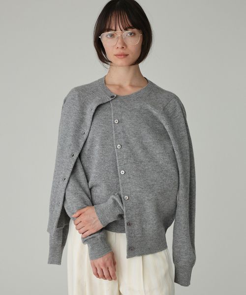 BABYLONE 【洗濯可】ウォッシャブルウールカーデ ライトグレー FREE ウィメンズインナー バビロン 492201 and ST アンドエスティ（旧ドットエスティ）