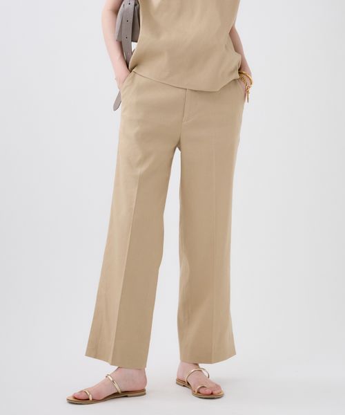 BABYLONE リネンレーヨンストレッチパンツ ブラウン 36インチ ウィメンズボトムス バビロン 492673 and ST アンドエスティ(旧ドットエスティ) BABYLONE リネンレーヨンストレッチパンツ ブラウン 36インチ ウィメンズボトムス バビロン 492673 and ST アンドエスティ(旧ドットエスティ)