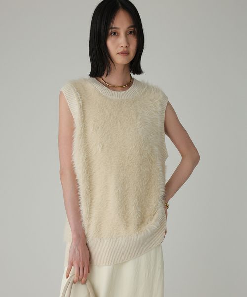 BABYLONE ロングシャギーベスト ライトグレー FREE ウィメンズインナー バビロン 499906 and ST アンドエスティ(旧ドットエスティ) BABYLONE ロングシャギーベスト ライトグレー FREE ウィメンズインナー バビロン 499906 and ST アンドエスティ(旧ドットエスティ)
