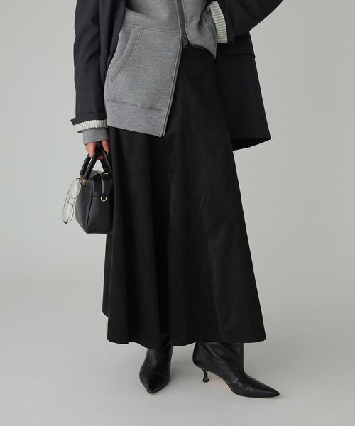 BABYLONE 【新色登場】フェイクスエードフレアスカート シルバー 36インチ ウィメンズボトムス バビロン 523822 and ST アンドエスティ（旧ドットエスティ）