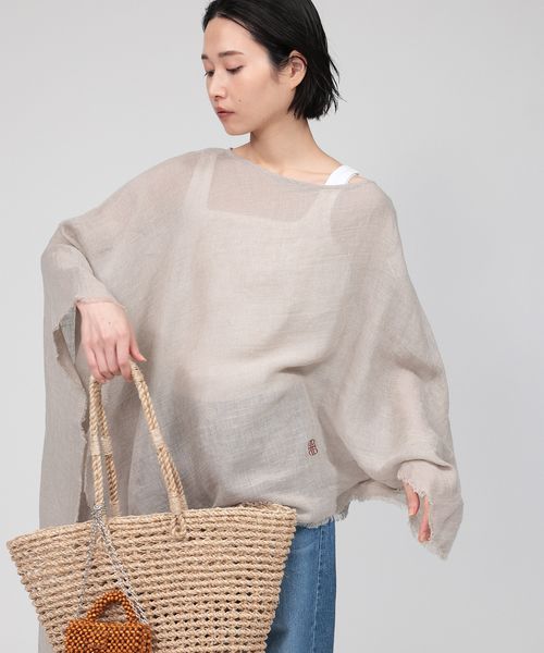 BABYLONE 【PROTAGONISTA】リネンポンチョ ブラウン FREE ウィメンズインナー_セレクト バビロン 576755 and ST アンドエスティ(旧ドットエスティ) BABYLONE 【PROTAGONISTA】リネンポンチョ ブラウン FREE ウィメンズインナー_セレクト バビロン 576755 and ST アンドエスティ(旧ドットエスティ)