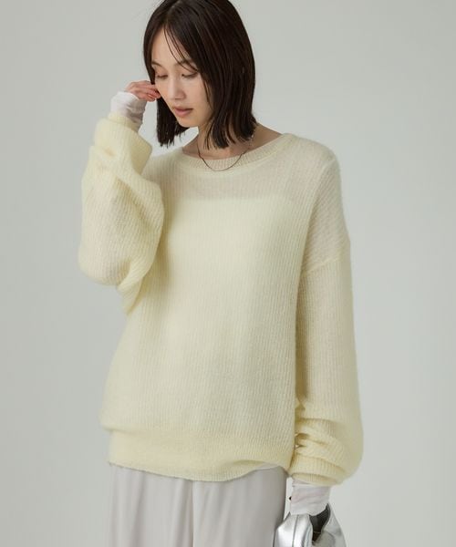 BABYLONE アゼアミモヘアシアーニット イエロー FREE ウィメンズインナー バビロン 579912 and ST アンドエスティ(旧ドットエスティ) BABYLONE アゼアミモヘアシアーニット イエロー FREE ウィメンズインナー バビロン 579912 and ST アンドエスティ(旧ドットエスティ)