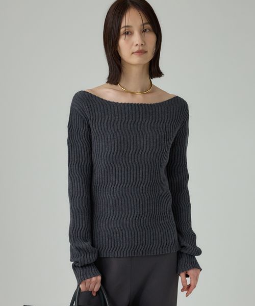 BABYLONE シアリングガーターニットプルオーバー グレー FREE ウィメンズインナー バビロン 589937 and ST アンドエスティ(旧ドットエスティ) BABYLONE シアリングガーターニットプルオーバー グレー FREE ウィメンズインナー バビロン 589937 and ST アンドエスティ(旧ドットエスティ)