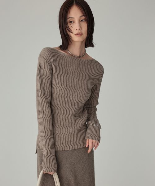 BABYLONE シアリングガーターニットプルオーバー ブラウン FREE ウィメンズインナー バビロン 589937 and ST アンドエスティ(旧ドットエスティ) BABYLONE シアリングガーターニットプルオーバー ブラウン FREE ウィメンズインナー バビロン 589937 and ST アンドエスティ(旧ドットエスティ)