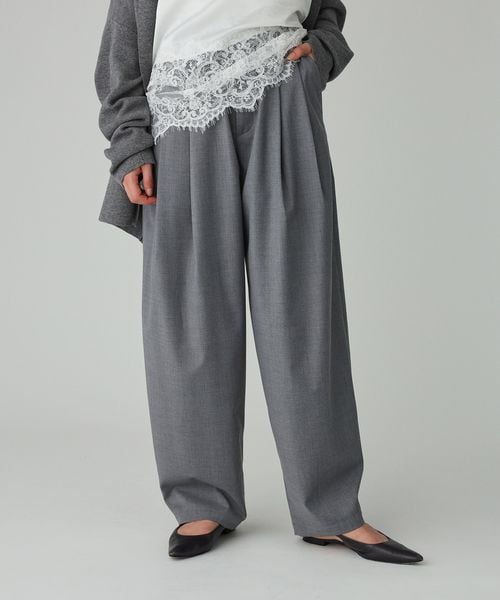 BABYLONE T/Wタックツイルパンツ グレー 38インチ ウィメンズボトムス バビロン 593046 and ST アンドエスティ(旧ドットエスティ) BABYLONE T/Wタックツイルパンツ グレー 38インチ ウィメンズボトムス バビロン 593046 and ST アンドエスティ(旧ドットエスティ)