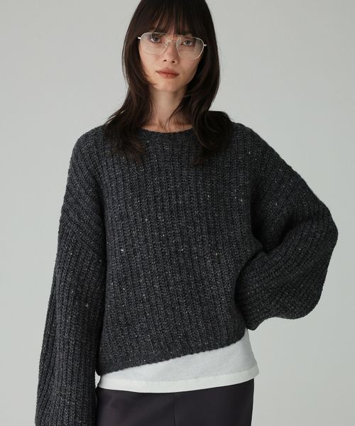 BABYLONE カラーネップニット チャコールグレー FREE ウィメンズインナー バビロン 594787 and ST アンドエスティ（旧ドットエスティ）