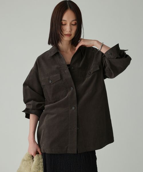 BABYLONE コットンコーデュロイシャツ チャコールグレー FREE ウィメンズインナー バビロン 602353 and ST アンドエスティ（旧ドットエスティ）