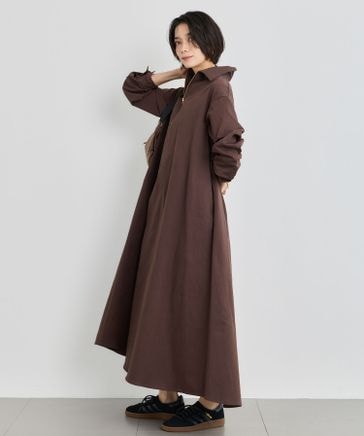 ハーフZIPワンピース / マシンウォッシャブル【WEB限定カラー
