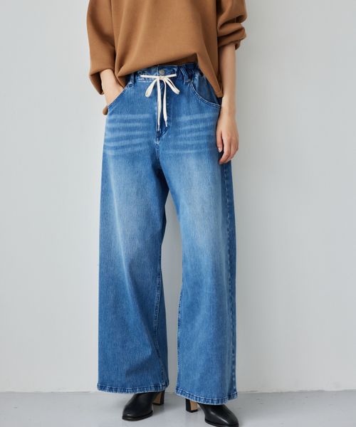 BARNYARDSTORM 【再入荷】 『VERY』YouTube紹介アイテム / ドロストワイドカットデニム ブルー M ウィメンズボトムス バーンヤードストーム 253562 and ST アンドエスティ(旧ドットエスティ) BARNYARDSTORM 【再入荷】 『VERY』YouTube紹介アイテム / ドロストワイドカットデニム ブルー M ウィメンズボトムス バーンヤードストーム 253562 and ST アンドエスティ(旧ドットエスティ)