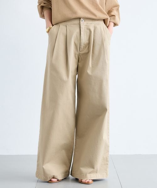 BARNYARDSTORM タックワイドチノストレッチパンツ【JAPAN FABRIC】 / マシンウォッシャブル ブラウン S ウィメンズボトムス バーンヤードストーム 496079 and ST アンドエスティ(旧ドットエスティ) BARNYARDSTORM タックワイドチノストレッチパンツ【JAPAN FABRIC】 / マシンウォッシャブル ブラウン S ウィメンズボトムス バーンヤードストーム 496079 and ST アンドエスティ(旧ドットエスティ)