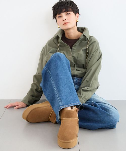 BARNYARDSTORM EMU / 厚底ブーツ ベージュ 37インチ ウィメンズグッズ バーンヤードストーム 581876 and ST アンドエスティ（旧ドットエスティ）