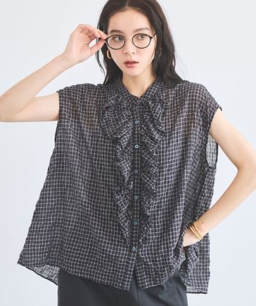 先行予約】フレンチスリーブフリルブラウス / JAPAN FABRIC【WEB限定