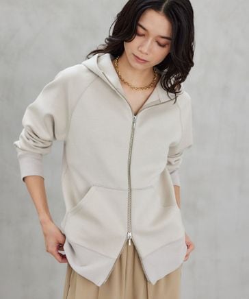 BARNYARDSTORMグレー ジップ 裏毛パーカー 新品タグ付き BARNYARDSTORM ZIP裏毛パーカー ダブルジップ ジップアップ