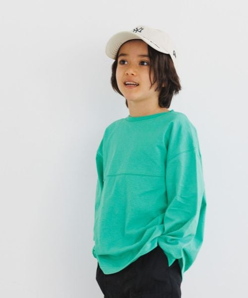 BAYFLOW [プチプラ★1790］新色入荷!!ベーシックBIG TEE（KIDS） グリーン キッズ ベイフロー 110673 and ST アンドエスティ（旧ドットエスティ）